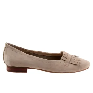 Trotters Greyson T2306-088 Womens Gray Wide Suede Loafer Flats Shoes