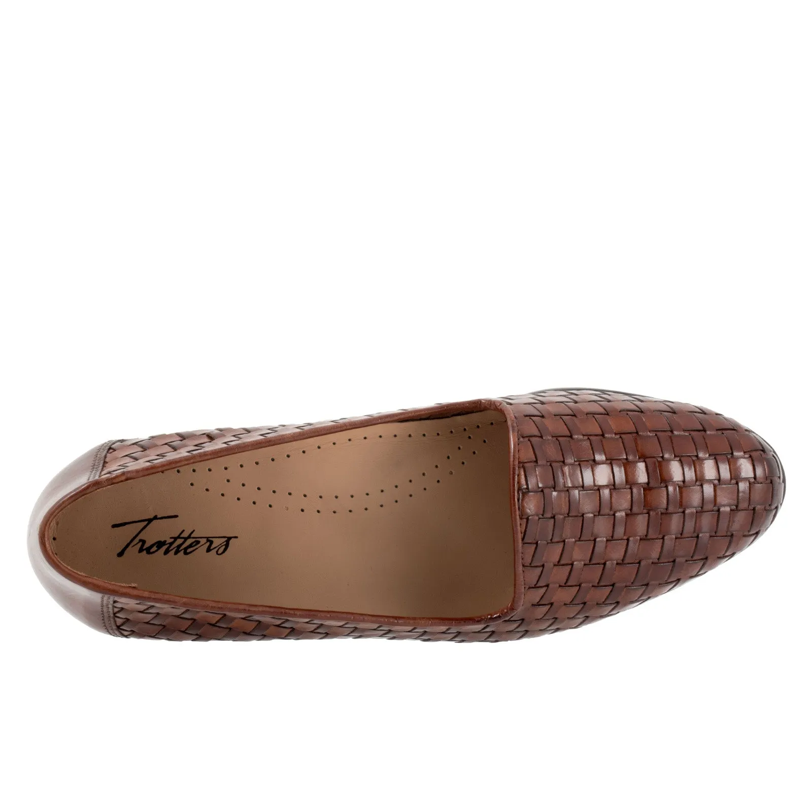 Trotters Liz T5158-580 Womens Brown Narrow Leather Loafer Flats Shoes