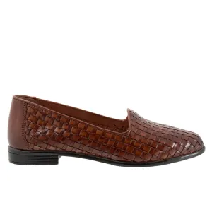Trotters Liz T5158-580 Womens Brown Narrow Leather Loafer Flats Shoes