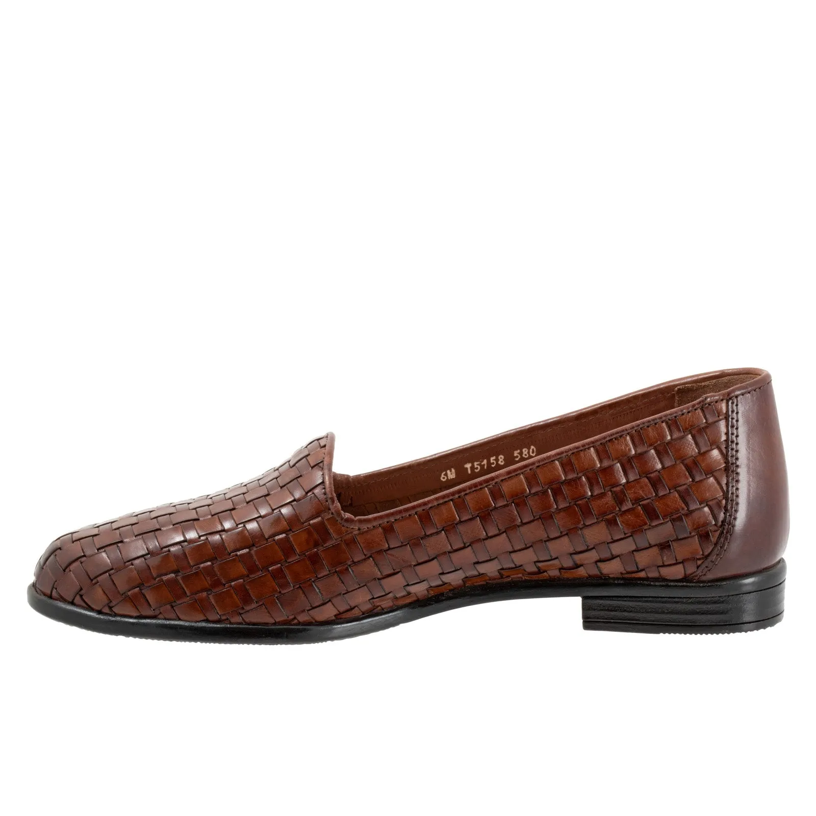Trotters Liz T5158-580 Womens Brown Narrow Leather Loafer Flats Shoes