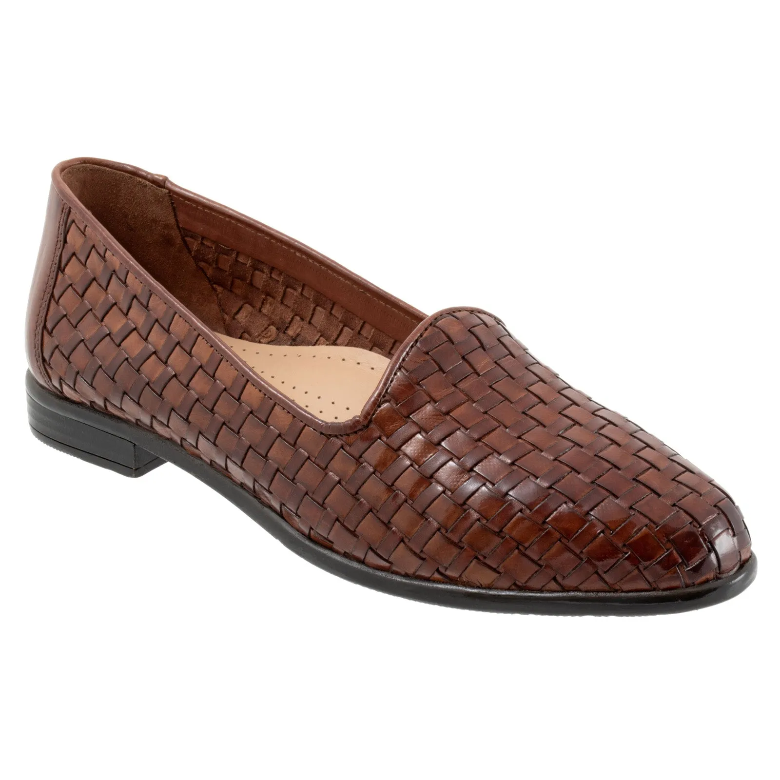 Trotters Liz T5158-580 Womens Brown Narrow Leather Loafer Flats Shoes