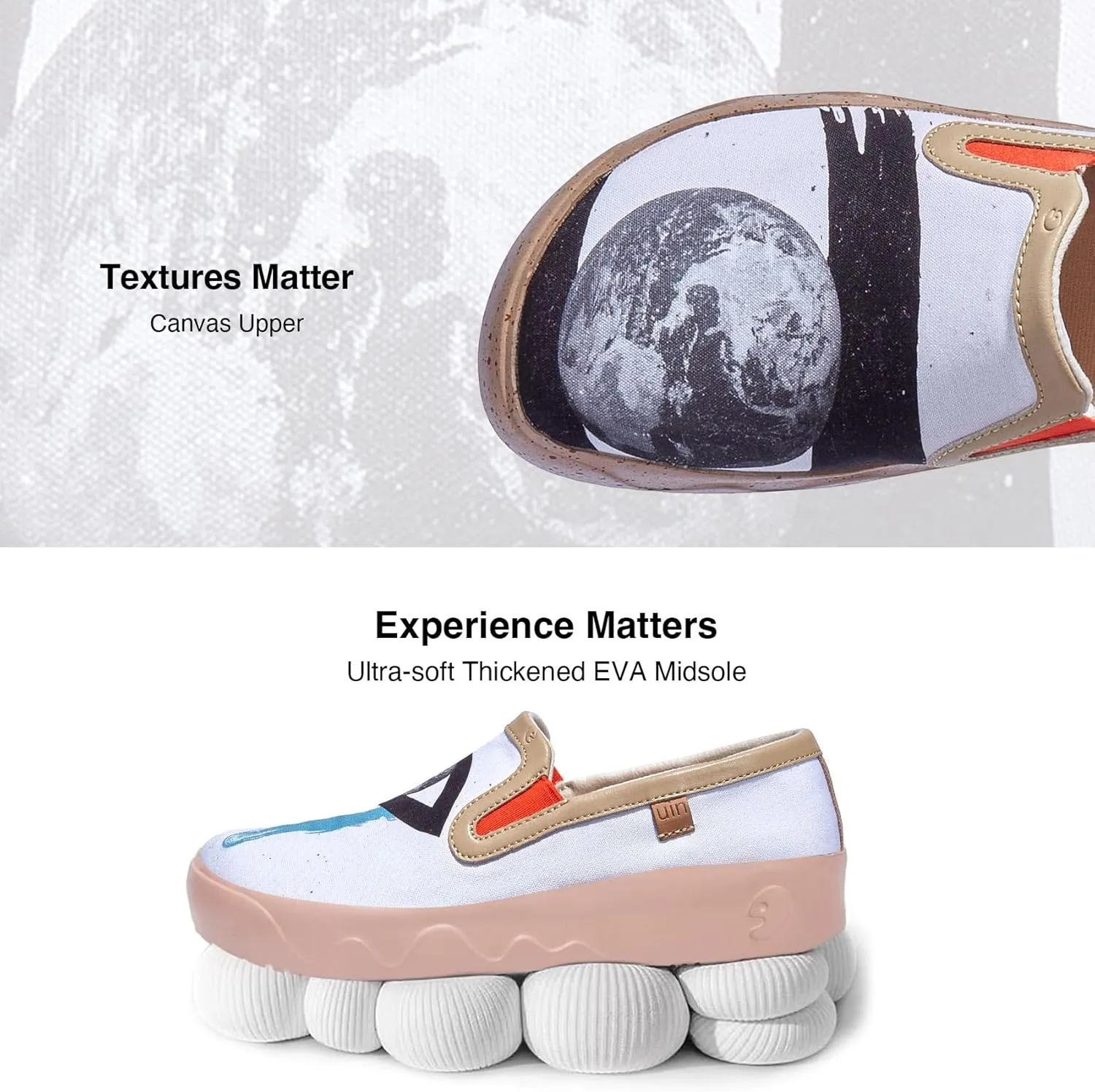 UIN Women's Art Painted Travel Shoes Slip On Casual Loafers Lightweight Comfort Fashion Sneaker Fuerteventura