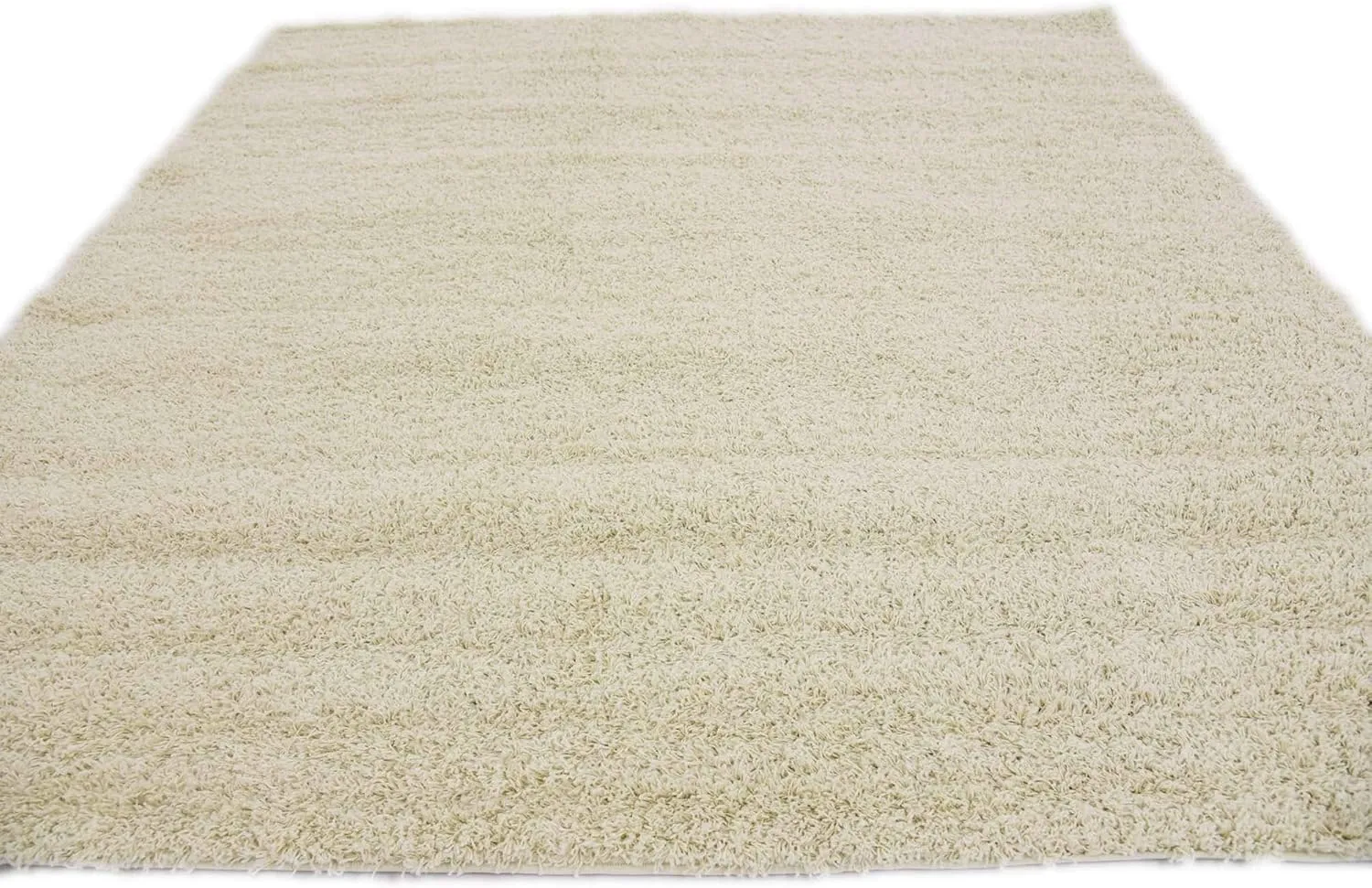 Unique Loom Solid Shag Collection Area Rug (7' 10" Square, Pure Ivory)