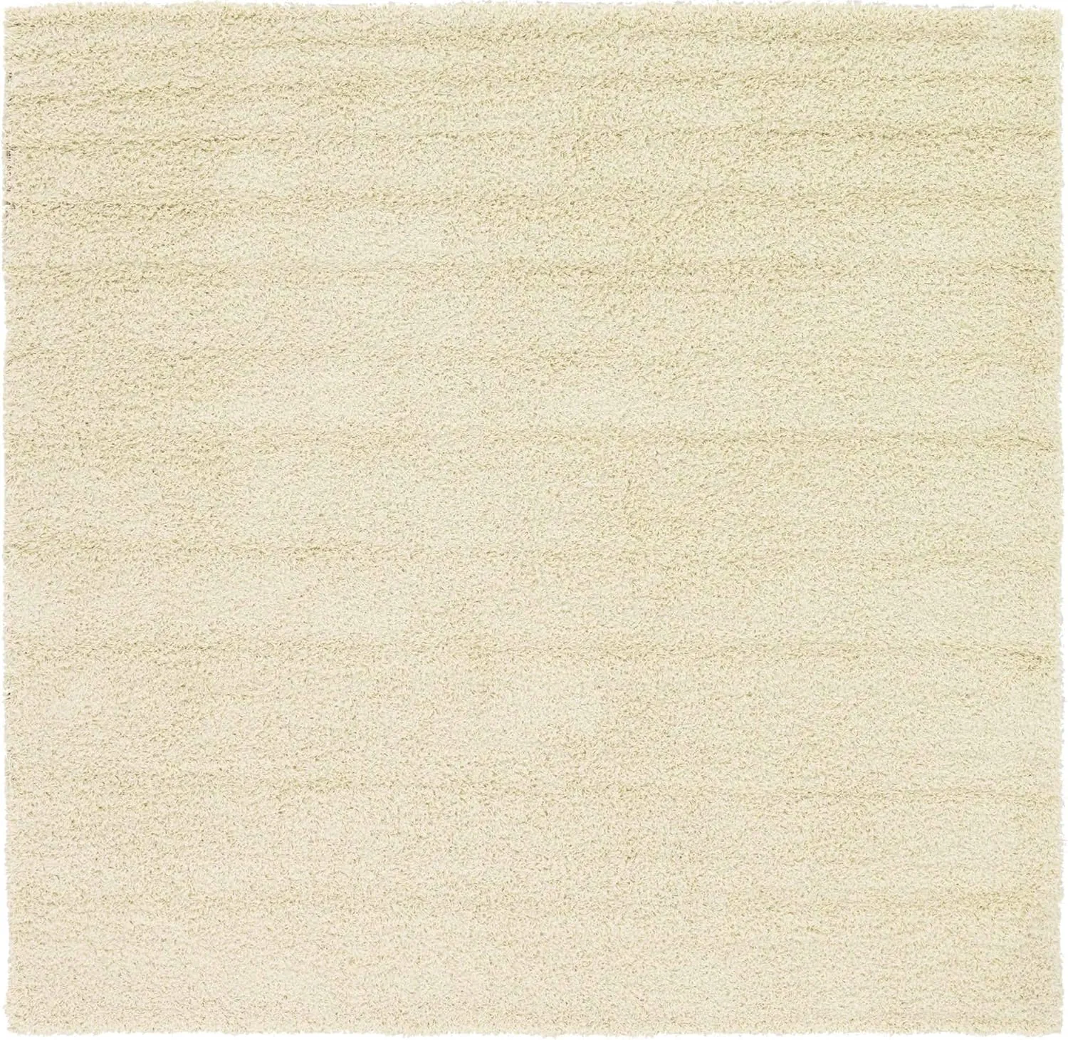 Unique Loom Solid Shag Collection Area Rug (7' 10" Square, Pure Ivory)