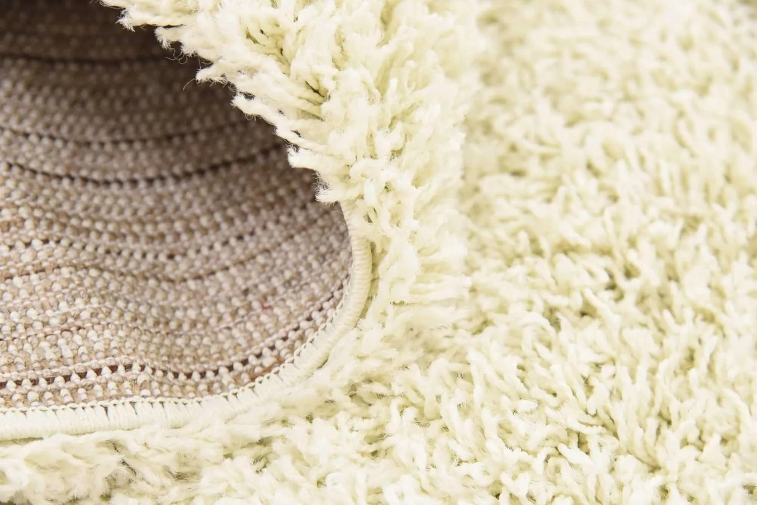 Unique Loom Solid Shag Collection Area Rug (7' 10" Square, Pure Ivory)