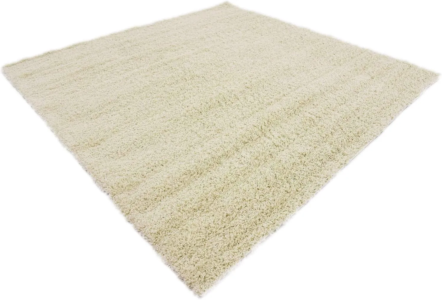 Unique Loom Solid Shag Collection Area Rug (7' 10" Square, Pure Ivory)