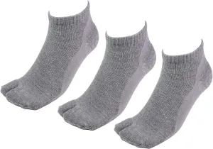 Unisex Arch Support 2 Toe Flip Flop Toe Tabi Toe Low Cut Socks, 3 Pairs