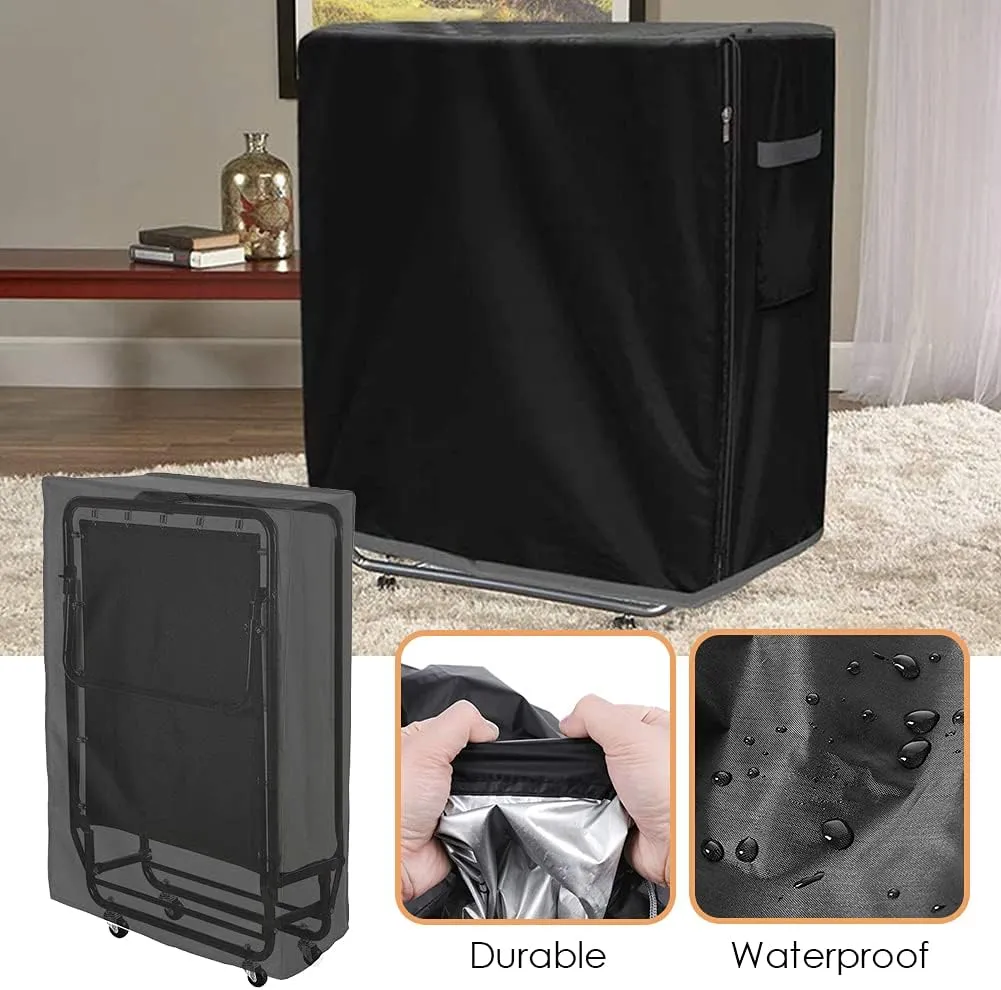 Universal Folding Bed Storage Cover for Twin Size Waterproof Rollaway Bed Cover Dustproof Guest Bed Protector with Zipper for Home Office Hospitality Indoor Outdoor Easy to On and Off