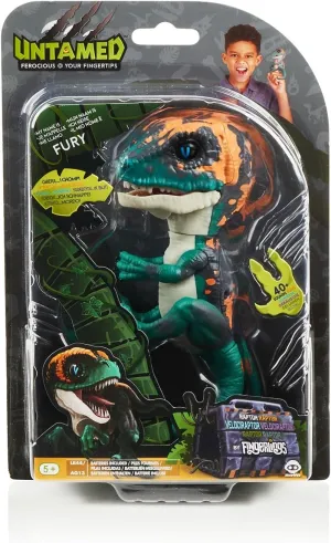 Untamed Raptor by Fingerlings - Fury (Blue) - Interactive Collectible Dinosaur - By WowWee