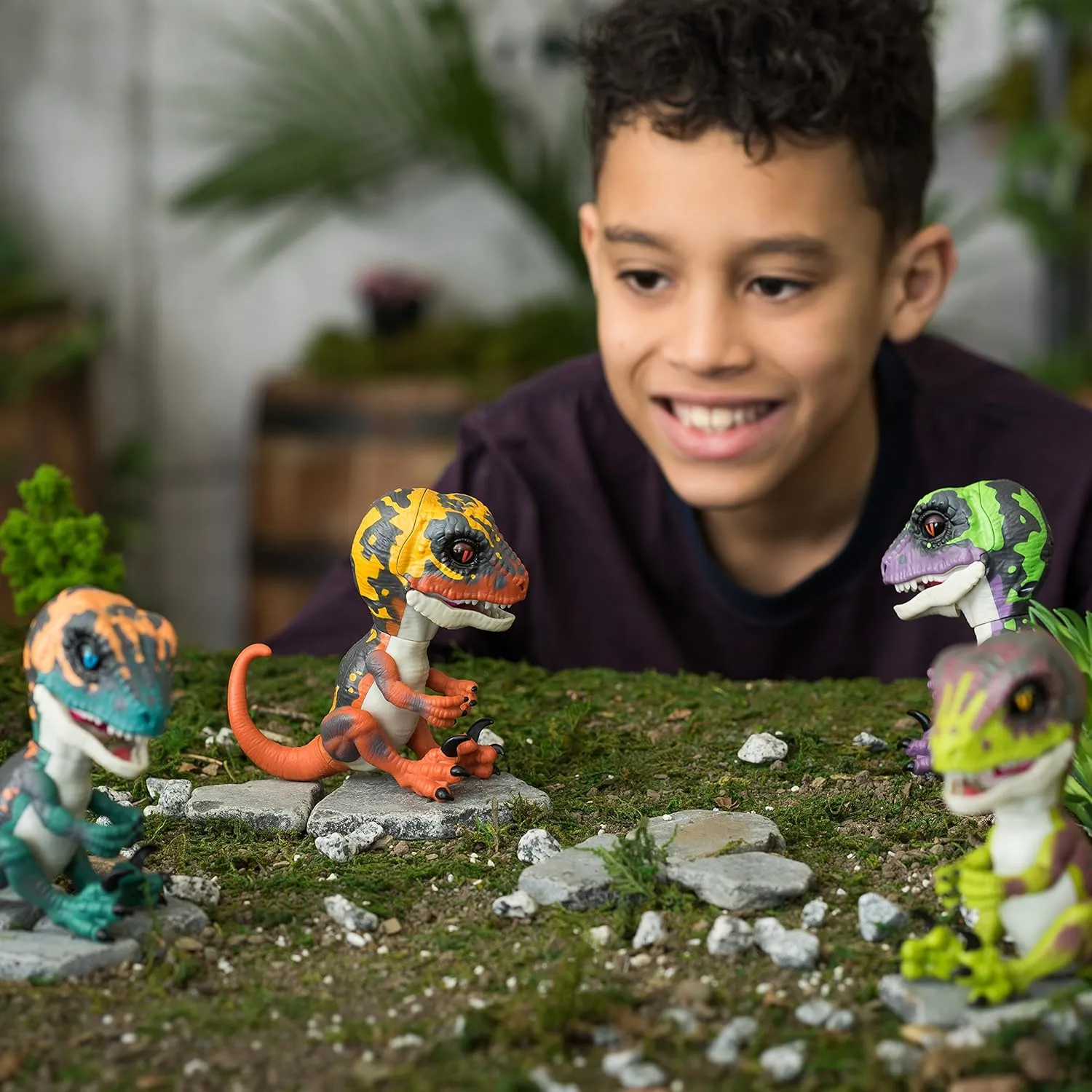 Untamed Raptor by Fingerlings - Fury (Blue) - Interactive Collectible Dinosaur - By WowWee