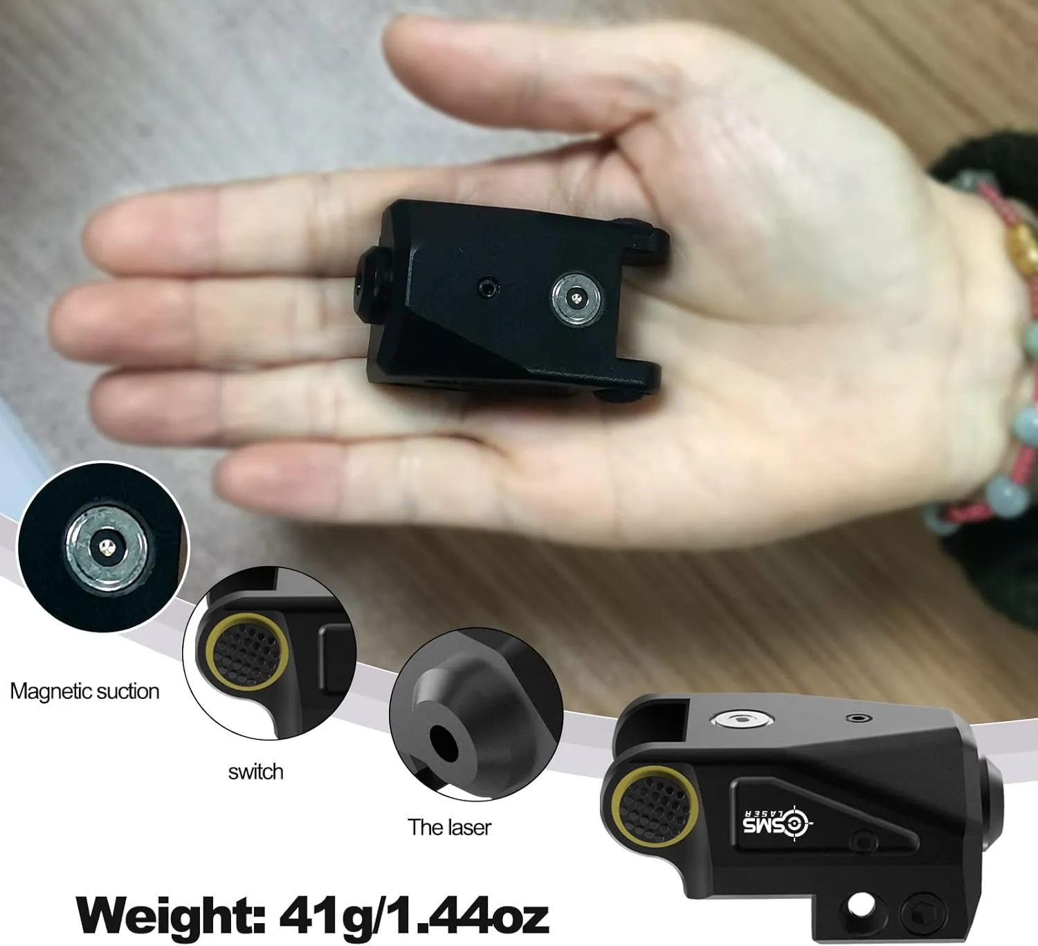 Updated Aluminum USB Rechargeable Red/Green/Blue Laser Sight for Pistol, Low Profile Picatinny Laser Compatible with 21MM Rail, Fits Glock Taurus g2c g3c Ruger Springfield H&K S&W, IPX6 Waterproof
