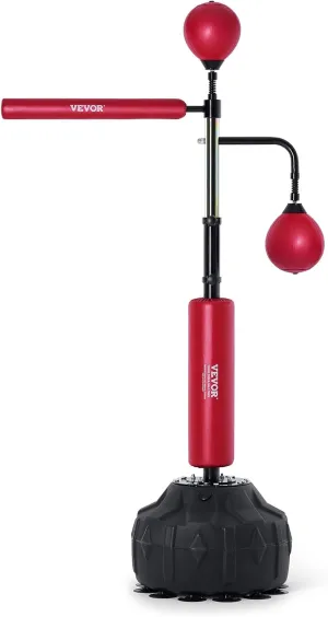 VEVOR Boxing Speed Trainer, Punching Bag with Stand, Reflex Boxing Bag for Teens & Adults, Height Adjustable Free Standing Strike Bag Set with Gloves, Workout Speed Bag for Home Gym Training