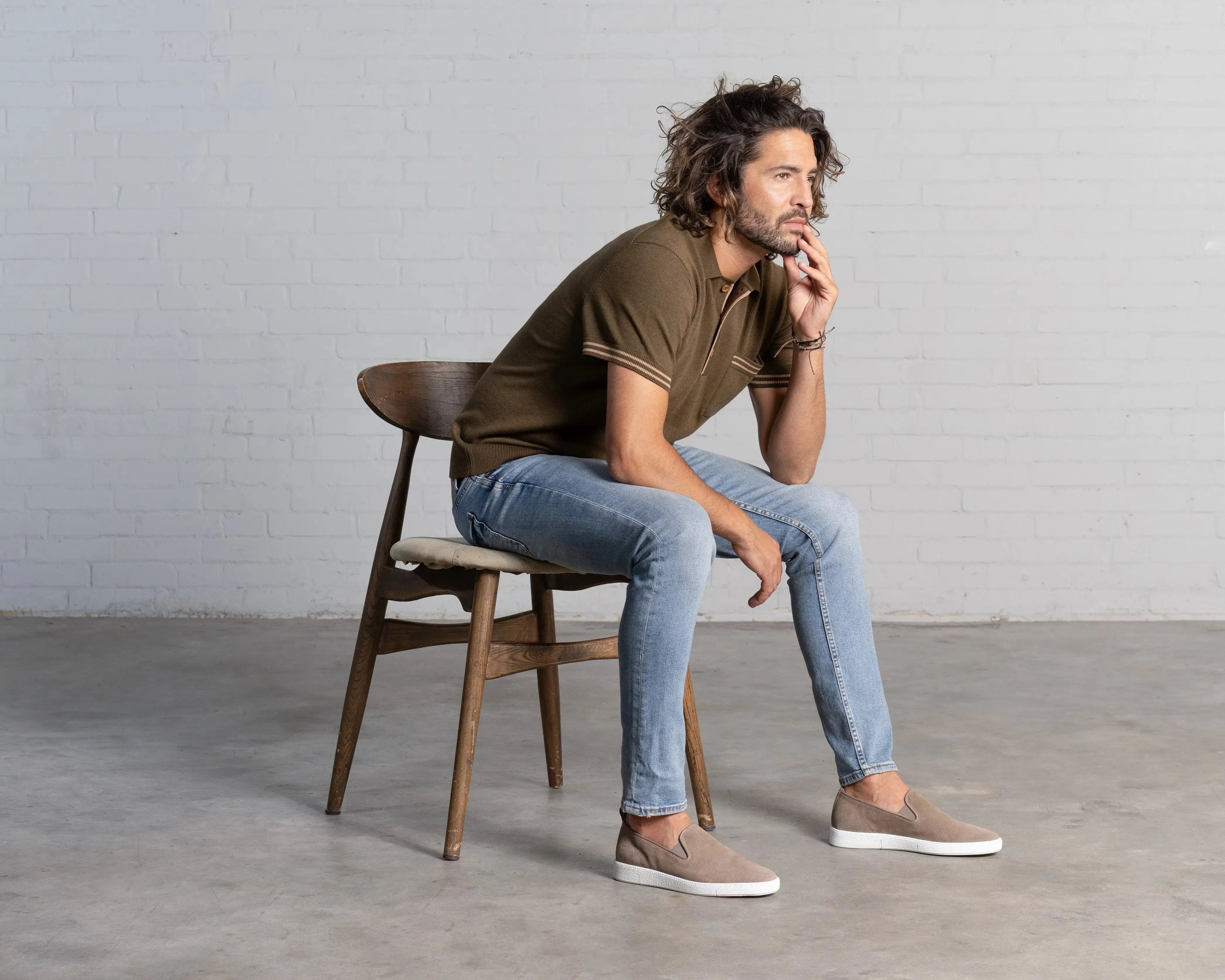 Vic | Zandkleurige loafer