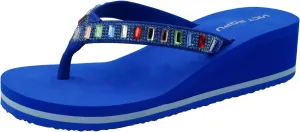 VICT POPU Flip Flops Sandals for Women Bling Rhinestones Jewel High Heel Arch Support Comfortable Soft Cushion Wedge Slip-on Casual Platform Summer Thong Sandals