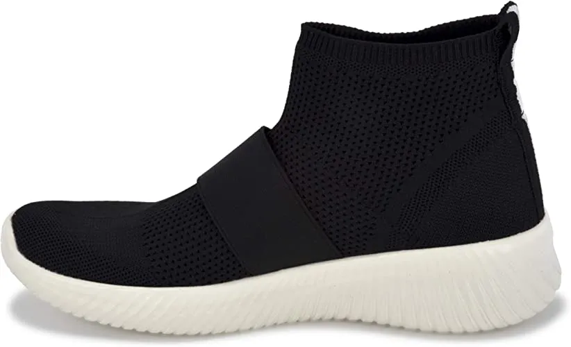 VINTAGE HAVANA Women's Jasmine Knit Sock Top Mid-Top Sneaker, Black, 6.5