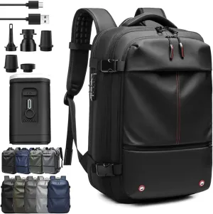 Voyagevac Backpack - 60L Large-Capacity Travel Backpacks Expandable with Compression, Vacpack Backpack with Vacuum (A Black (With Pump))