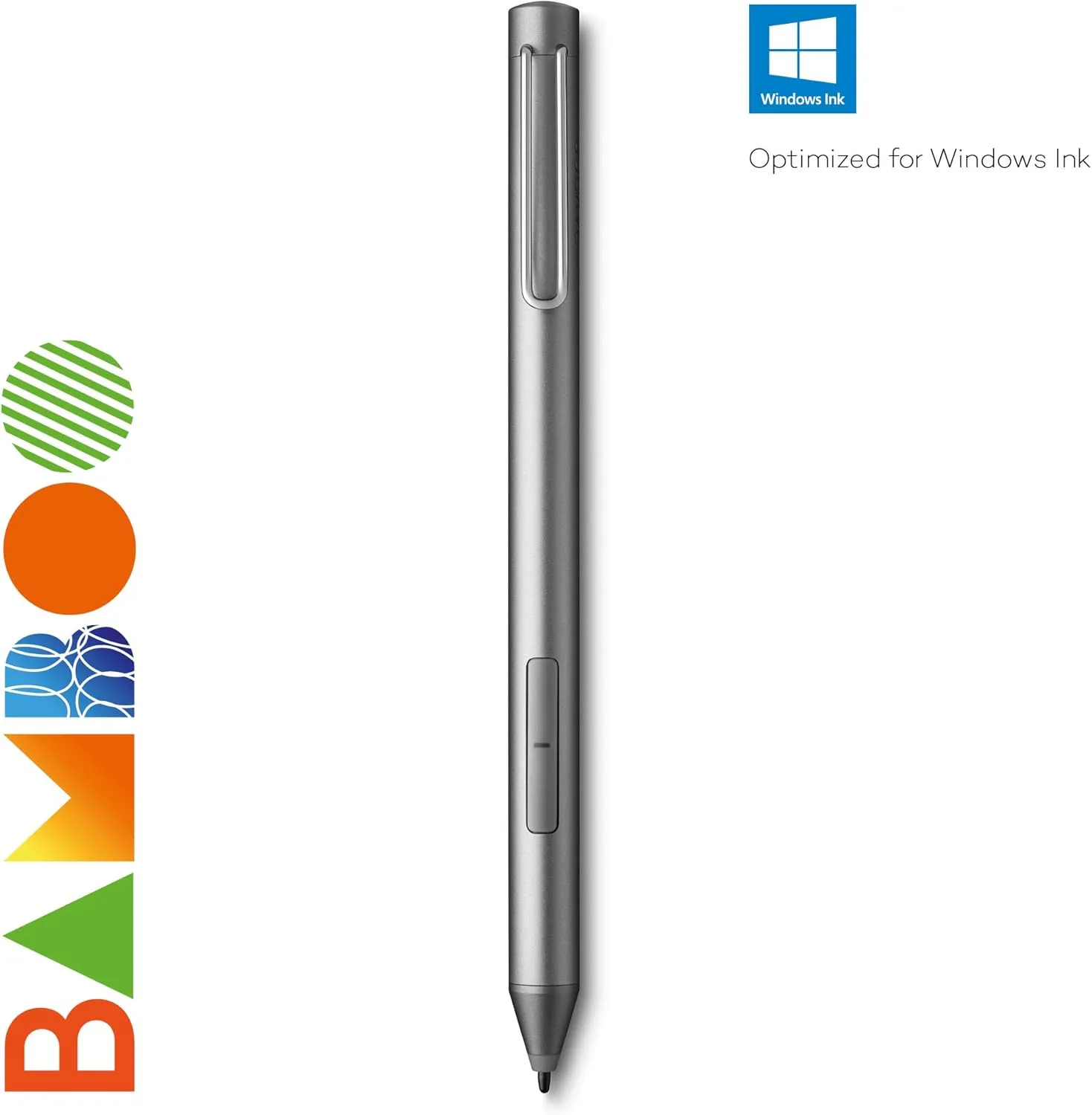 Wacom Bamboo Ink-Active Stylus (2nd Generation, with 4,096 Pressure Levels for Natural Writing & Making Notes on Pen-Compatible Touchscreen Devices with Microsoft Windows 10), Gray