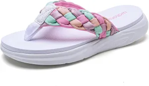 WateLves Girls Flip Flops Non-Slip Casual Thong Sandals Summer Sandal Shoes for Beach Swim Pool (Little Kid/Big Kid)