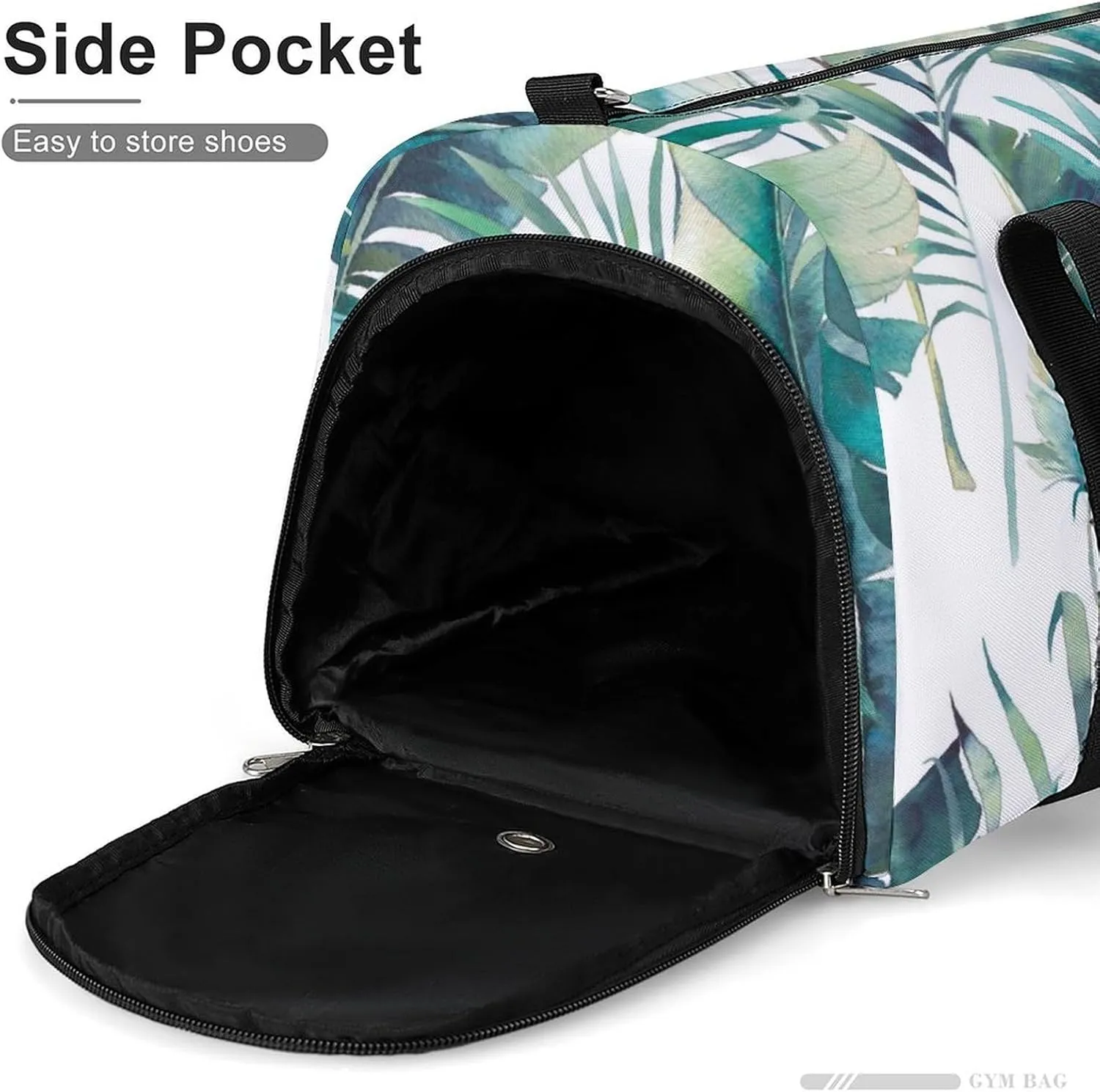 Watercolor Palm Trees And Banana Fitness Large Gym Bag for Unisex with Shoe Compartment & Wet Pocket