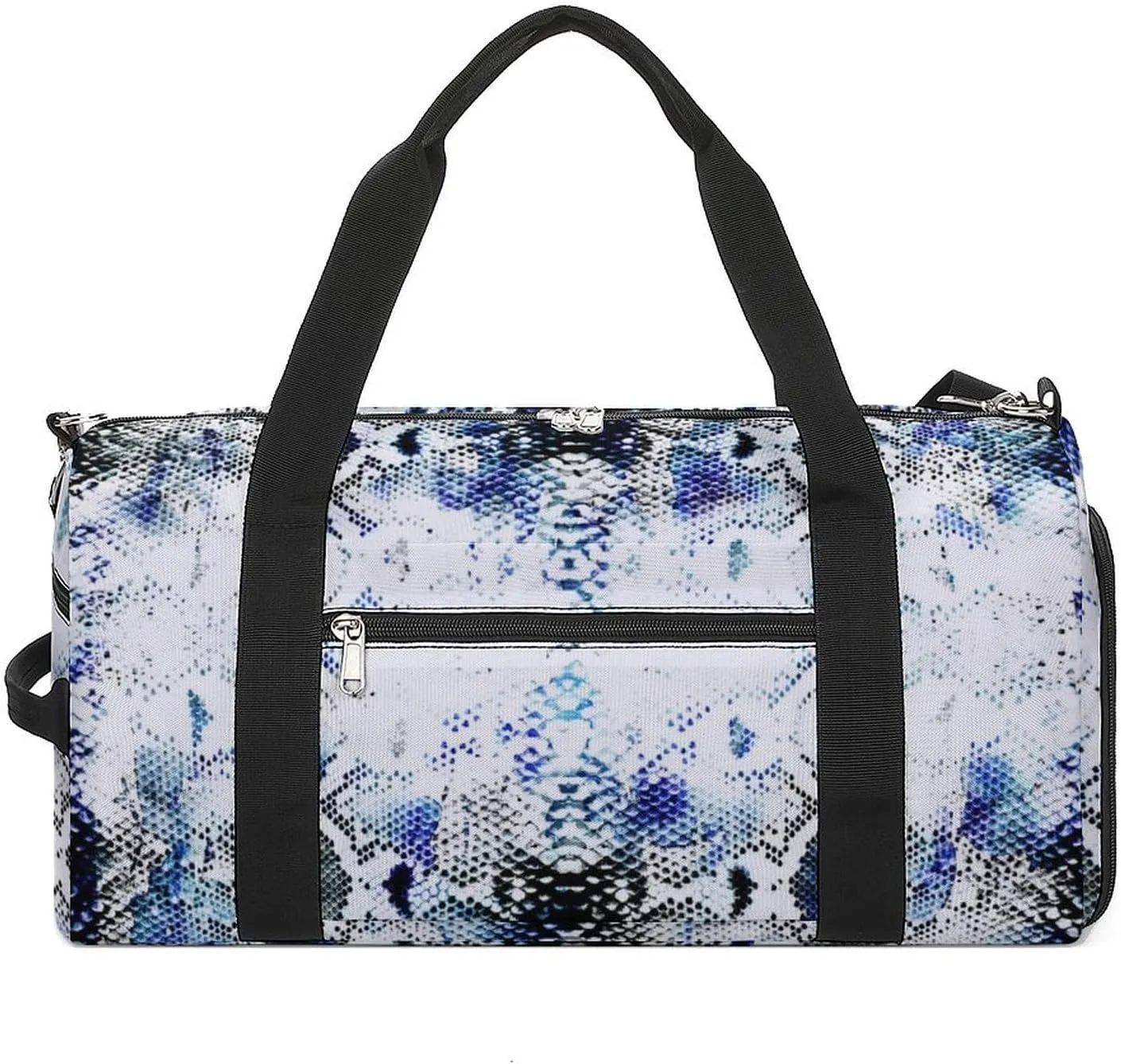 Watercolor Tie Dye Snake Skin Fitness Large Gym Bag for Unisex with Shoe Compartment & Wet Pocket