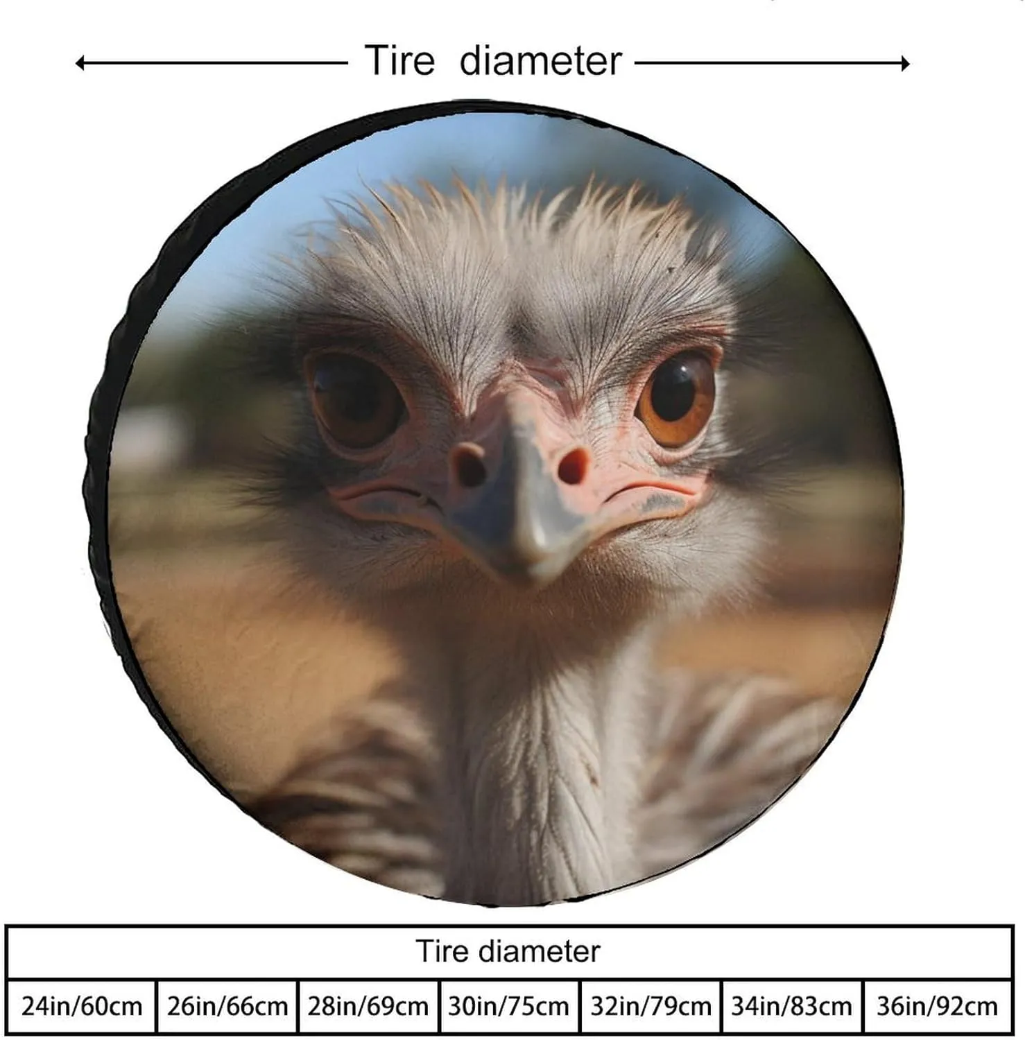 Waterproof Tires Covers Universal Spare Tire Cover Cute Ostrich Oxford Cloth Wheel Cover Tire Protector for Car RV Trailer Camper Truck SUV Tire Accessories 34inch