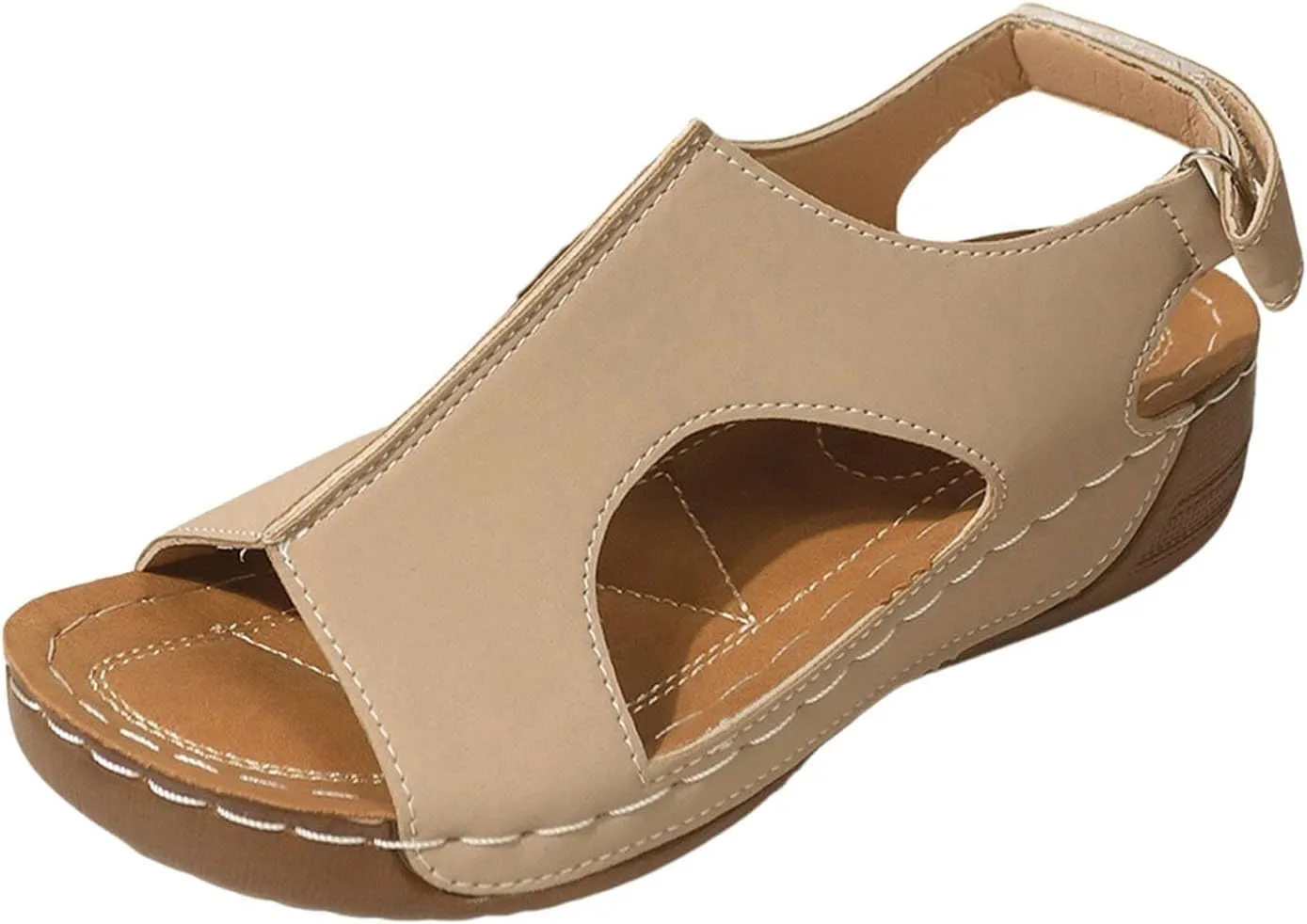 Wedge Sandals for Women Open Toe Orthopedic Sandal Walking Espadrilles Platform Wedges Sandals Casual Buckle Ankle Strappy Slip on Sandal Comfortable Dressy Summer Shoes
