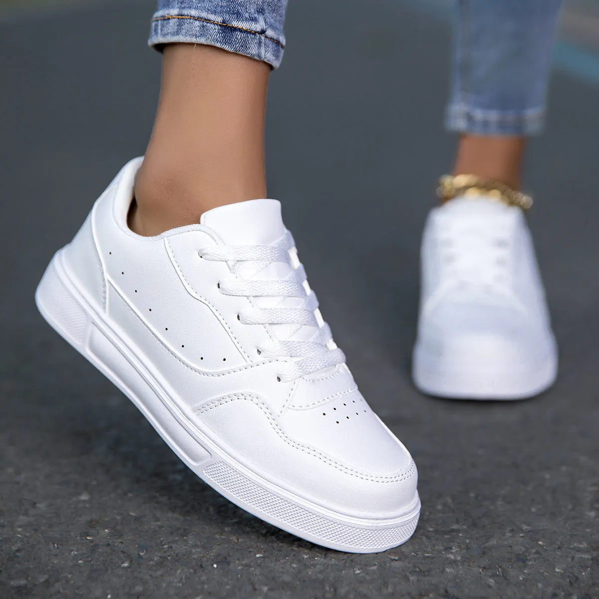 White Korean Breathable Casual Breathable Sneaker Adjustable Loyal customers