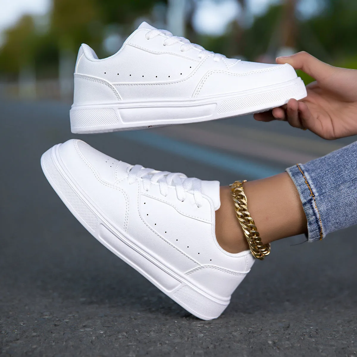 White Korean Breathable Casual Breathable Sneaker Adjustable Loyal customers