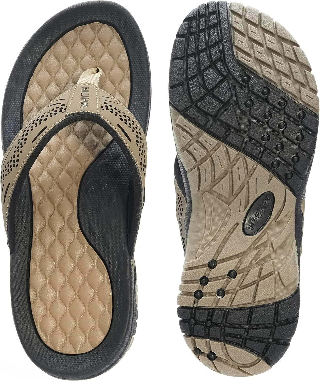 WHITIN Men's Flip Flops | Outdoor Thong Sandals | Arch Support | Slip Resistant
