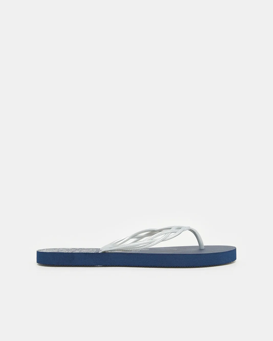 Women Blue With Silver Strap Flipflop