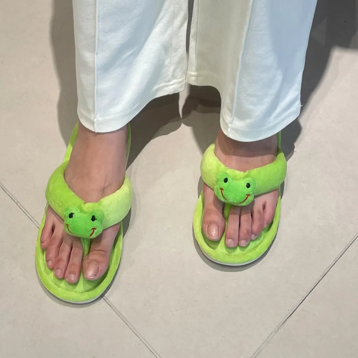 Women House Slippers Thong Slippers with Cute Animal, Memory Foam Flip-Flop Slippers for Women Indoor