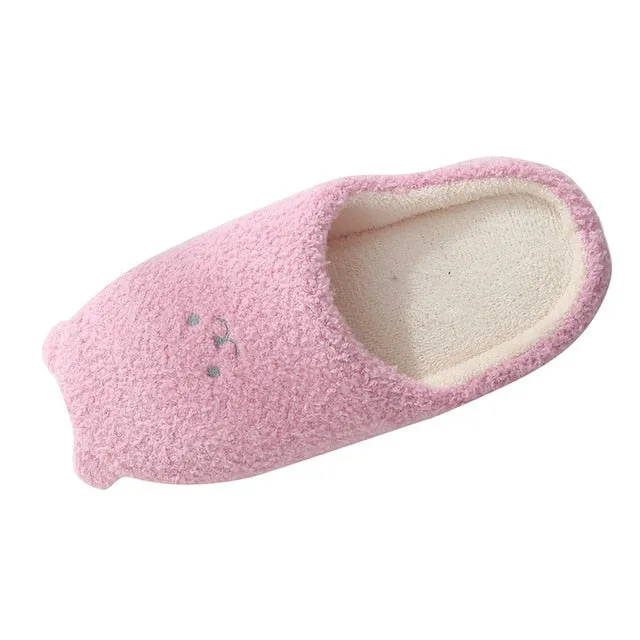 Women Men Cartoon Bear Slippers Winter Warm Flock Home Slipper Cute Soft Indoor Flat Shoes Bedroom kapcie pantuflas zapatos