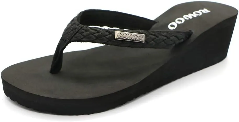 Women Platform Wedge No-Slip Thong Flip Flops High Heels Beach Dressy Sandals