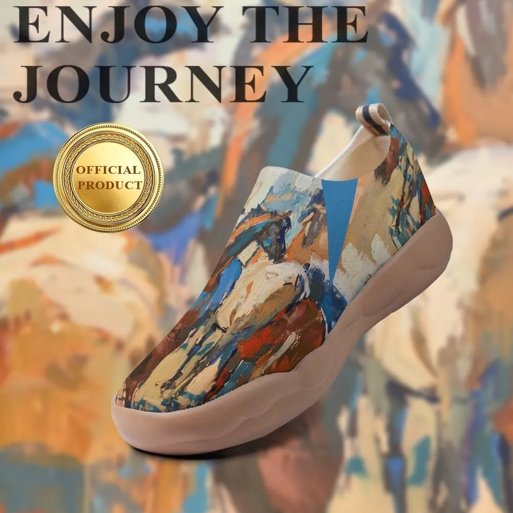 Women's Art Travel Shoes Slip On Casual Cozy Loafers Lightweight Comfort Fashion Sneaker