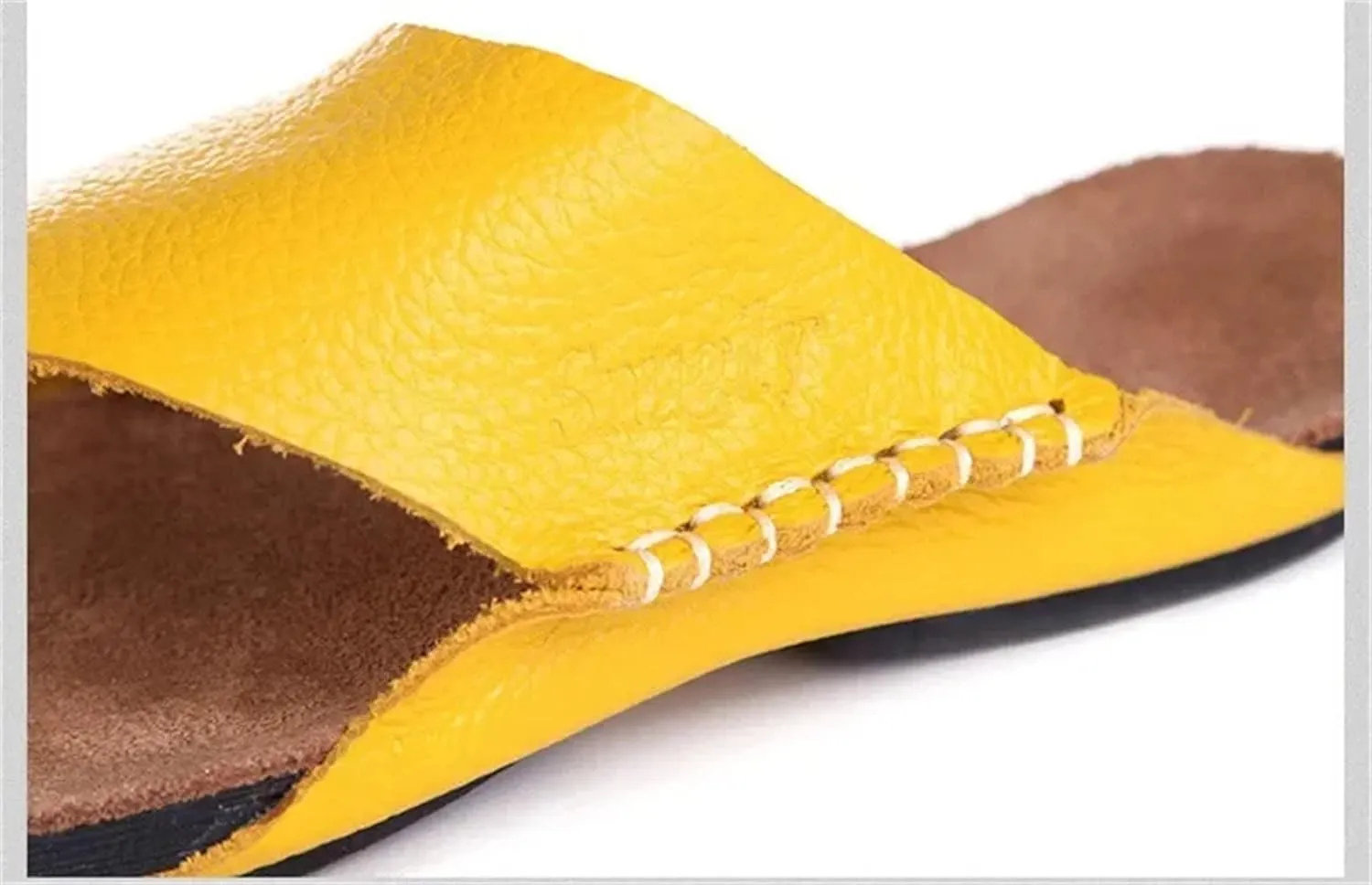 Women's Authentic Leather Flip-Flops - Open Toe Beach Summer