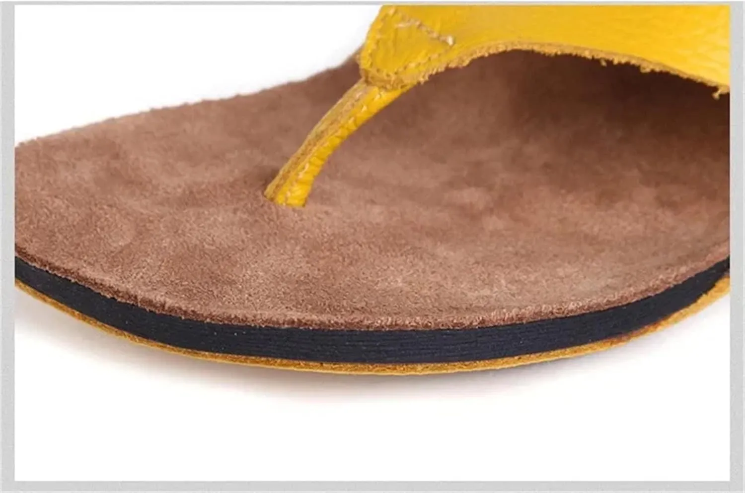 Women's Authentic Leather Flip-Flops - Open Toe Beach Summer