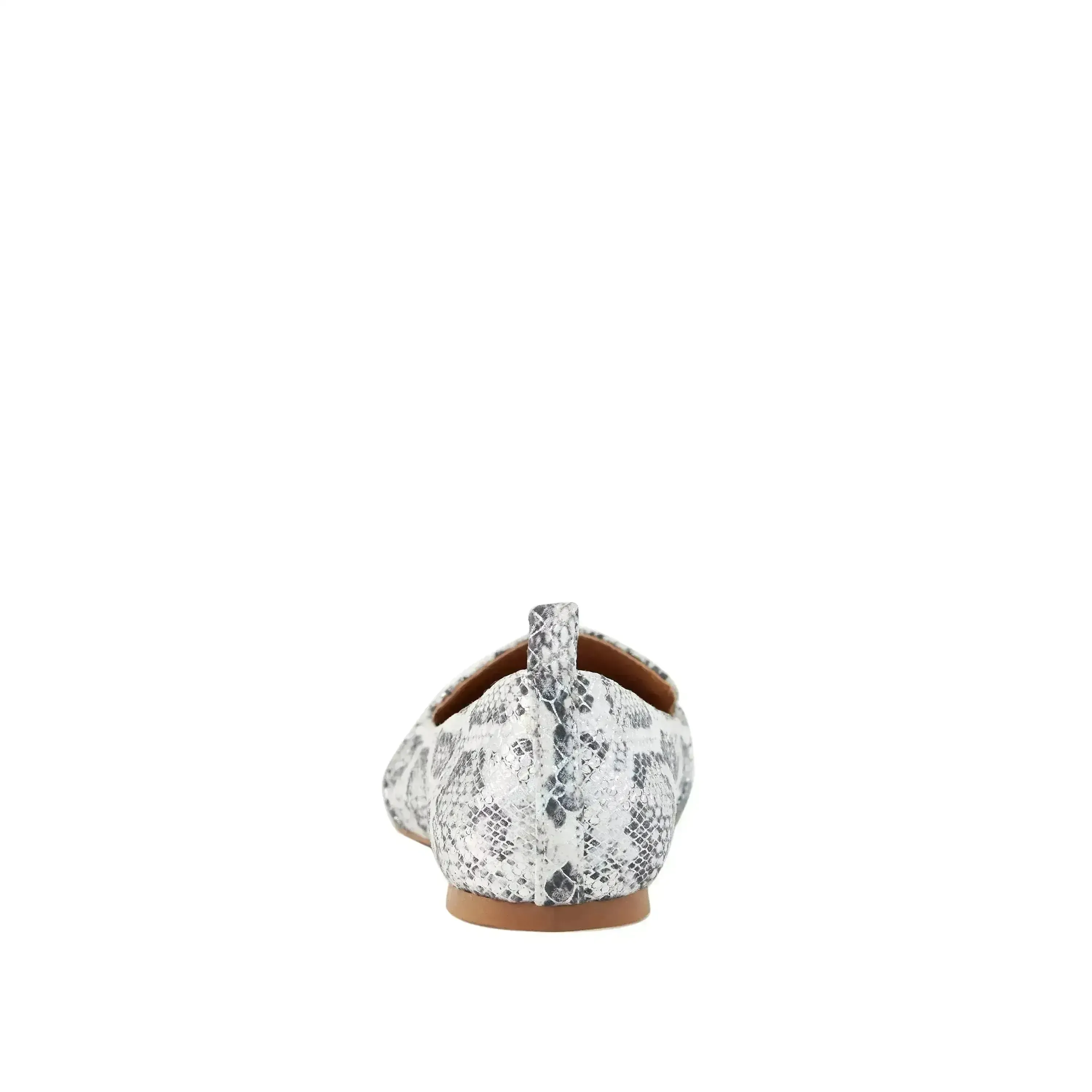 Women's Flat Socialite Silver Snake Skin