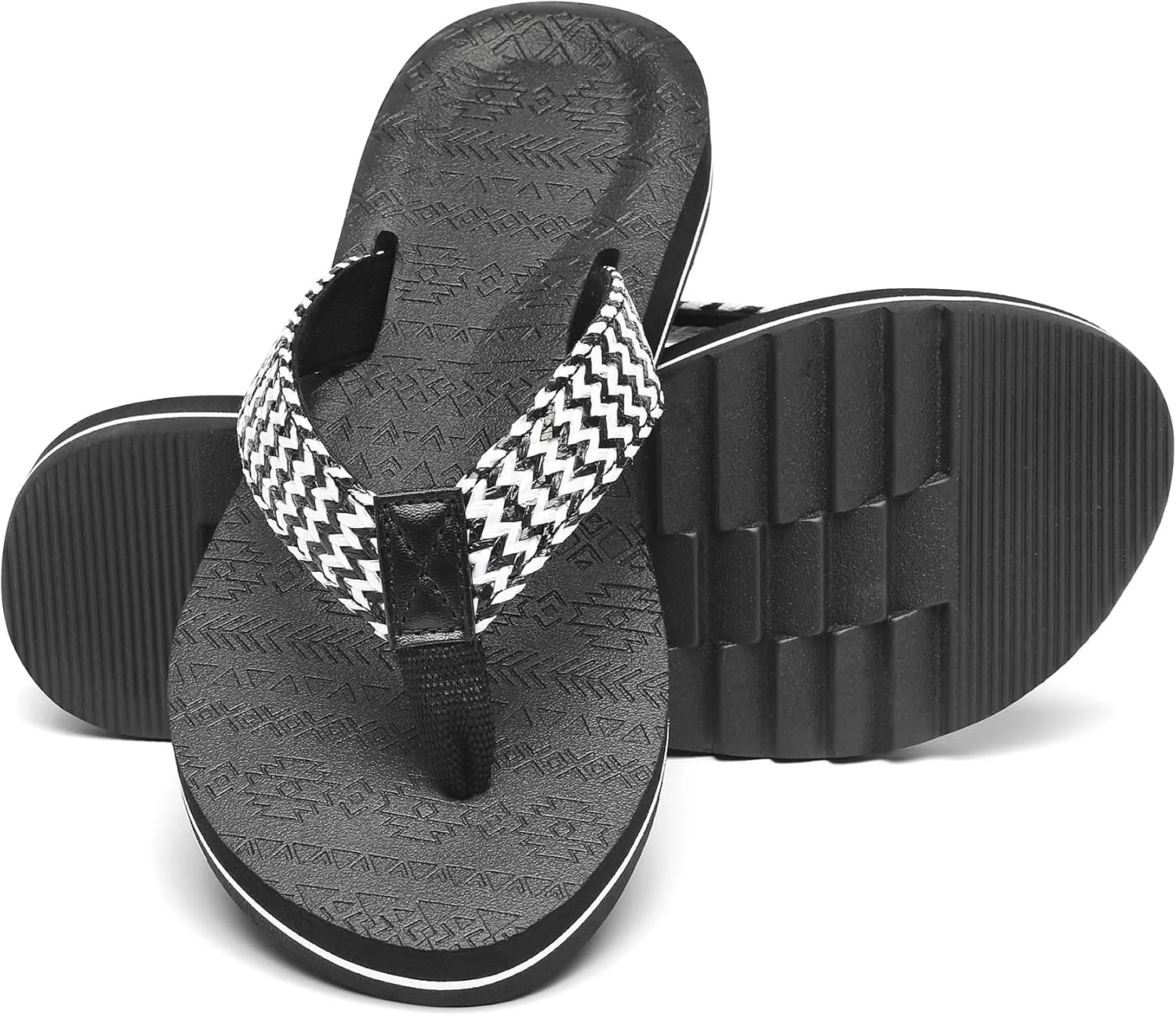 Women's Flip Flops with Arch Support - Yoga Mat Cushion Orthotic Thong Sandals for Plantar Fasciitis, Beach Walking Outdoor