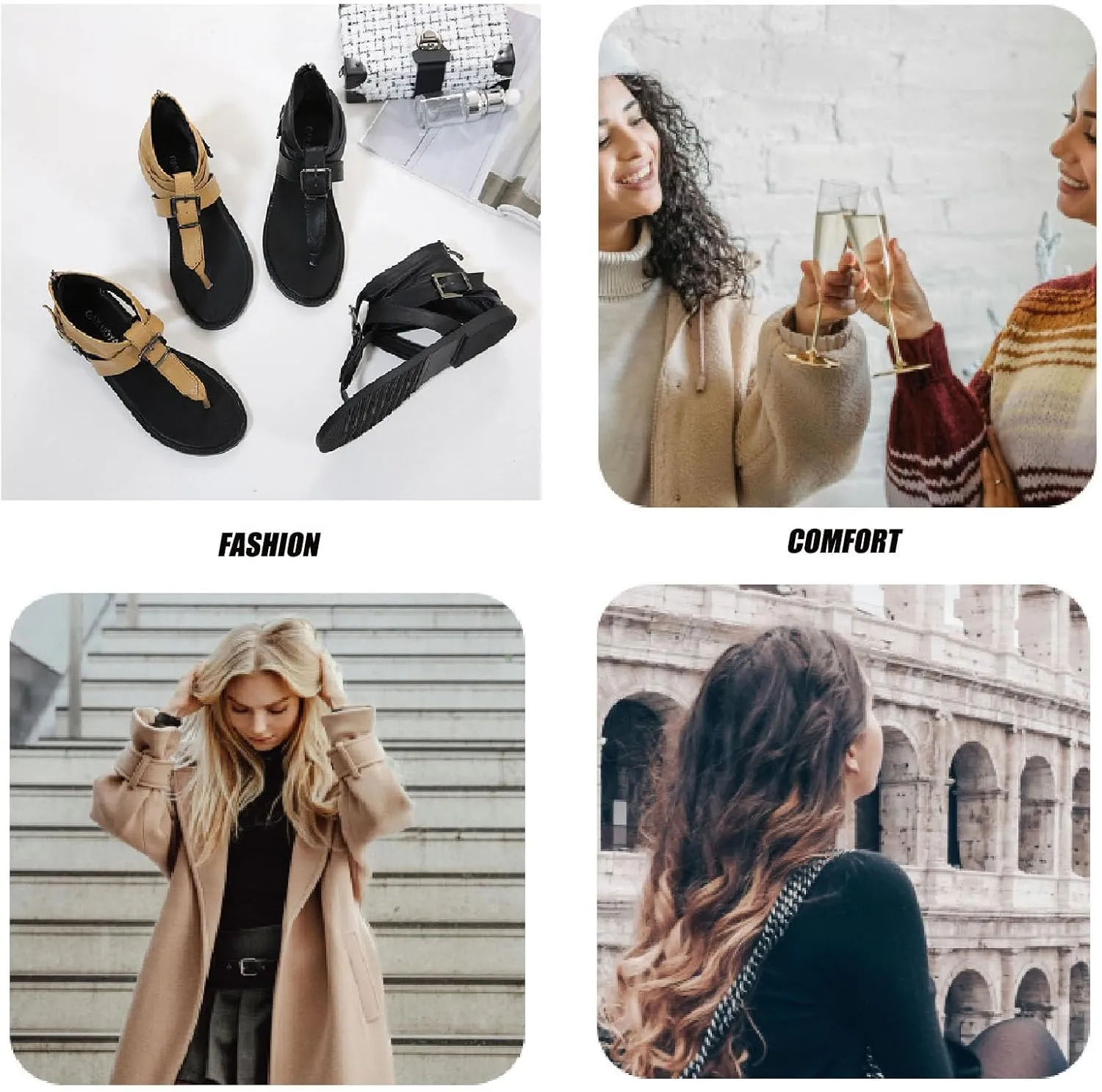 Women's High Top Clip Toe Flat Roman Sandals Back Zipper Summer Adjustable Buckle Strap Round Open Toe Fashion Thong Gladiator Beach Sandals for Party Walking Bohemian Boot Sandals