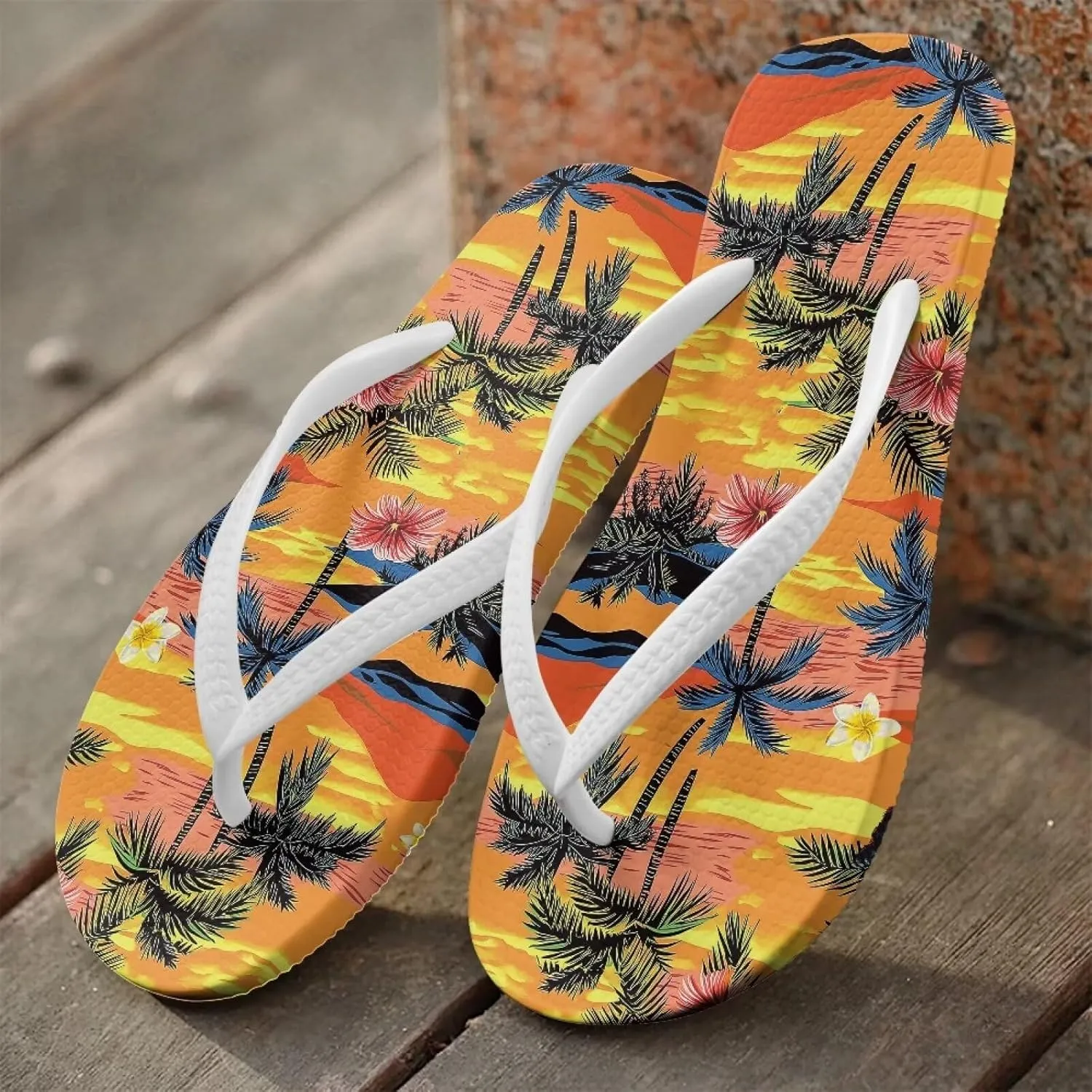 Womens Lightweight Arch Support Flip Flops House Cushioned Slides Summer Slip On Pillow Slippers for Pool Beach Size 5.5-9.5 White Sole
