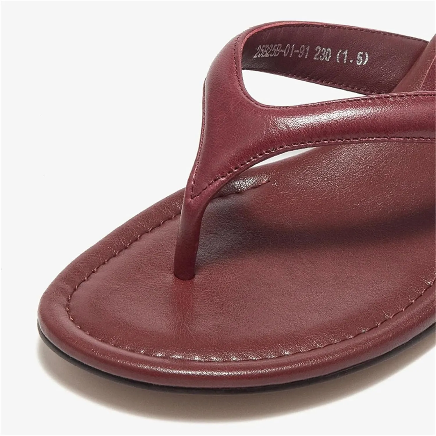 Women's Sheepskin Leather Flip Flops - T-Strap Open Toe Elevated Throwback-Inspired Flats