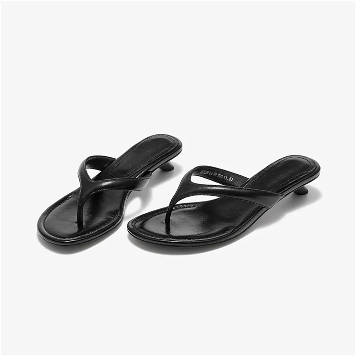 Women's Sheepskin Leather Flip Flops - T-Strap Open Toe Elevated Throwback-Inspired Flats