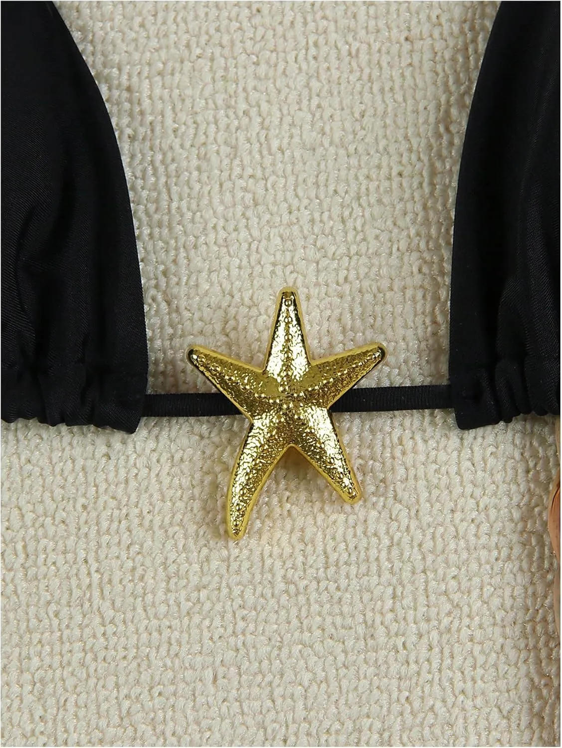 Women's Two Piece Bikini Set Star Decor Halter Triangle Swimsuit Tie Side Bathing Suit Beachwear