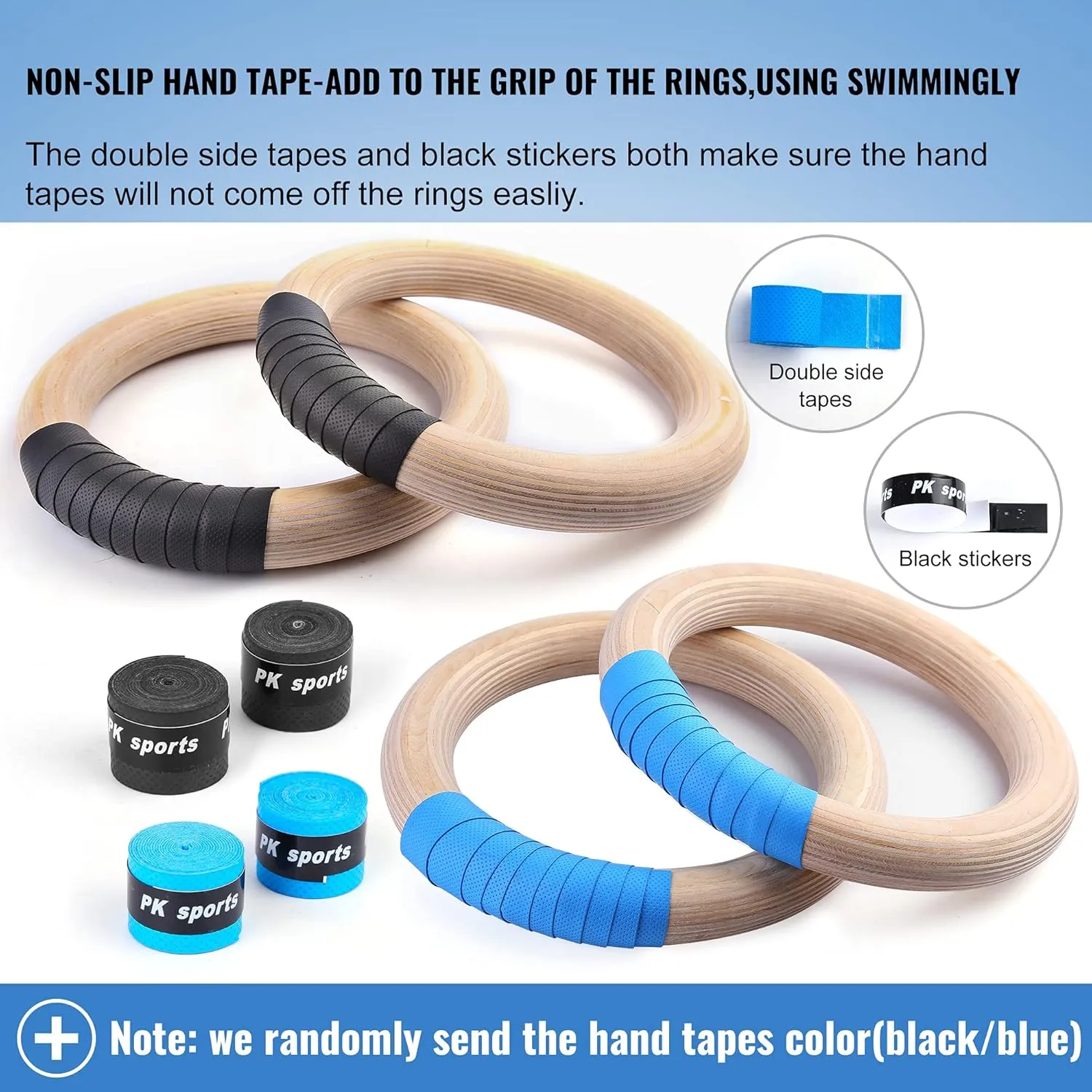 Wood Gymnastic Rings with Adjustable Number Suspension Trainer Straps with Cam Buckle 15ft Olympic Rings 32/28mm Heavy Duty 1543/992lbs for Pull Up Bar Workout Exercise Gym Hanging Rings Indoor
