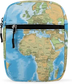 World Map Oxford Cloth Ammo Crossbody Shoulder Bag Medic Bag Classic Small Messenger Crossbody Bag Unisex Classic Canvas Shoulder Bag for Women, Bookbag for Work