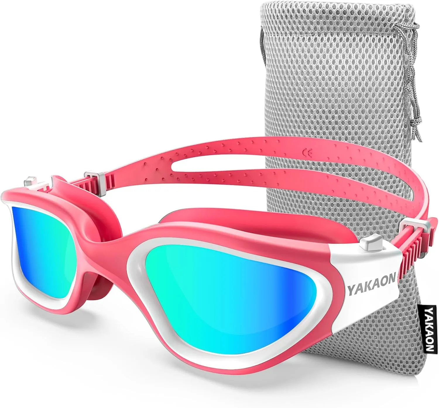 YAKAON Adult Swim Goggles for Men & Women, Anti-Fog Lenses & Leakproof Seal for Lap Swimming, Open Water, Pool