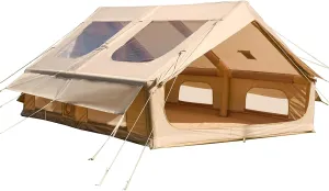 YOLENY Classic Inflatable Camping Tent for 6-12 Person, 4 Season Blow Up Tent with Mesh Windows & Pumps