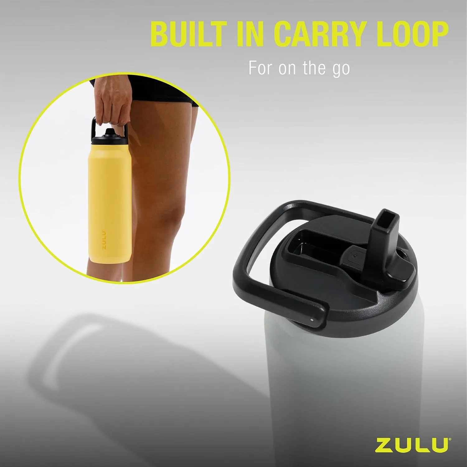 ZULU Base 18oz Kids Stainless Steel Water Bottle with 3 Lids- Straw, Chug, Twist | Double Walled and Vacuum Insulated Metal Thermos | Fits Car Cupholder, Built in Carry Loop, Dishwasher Safe, Sage