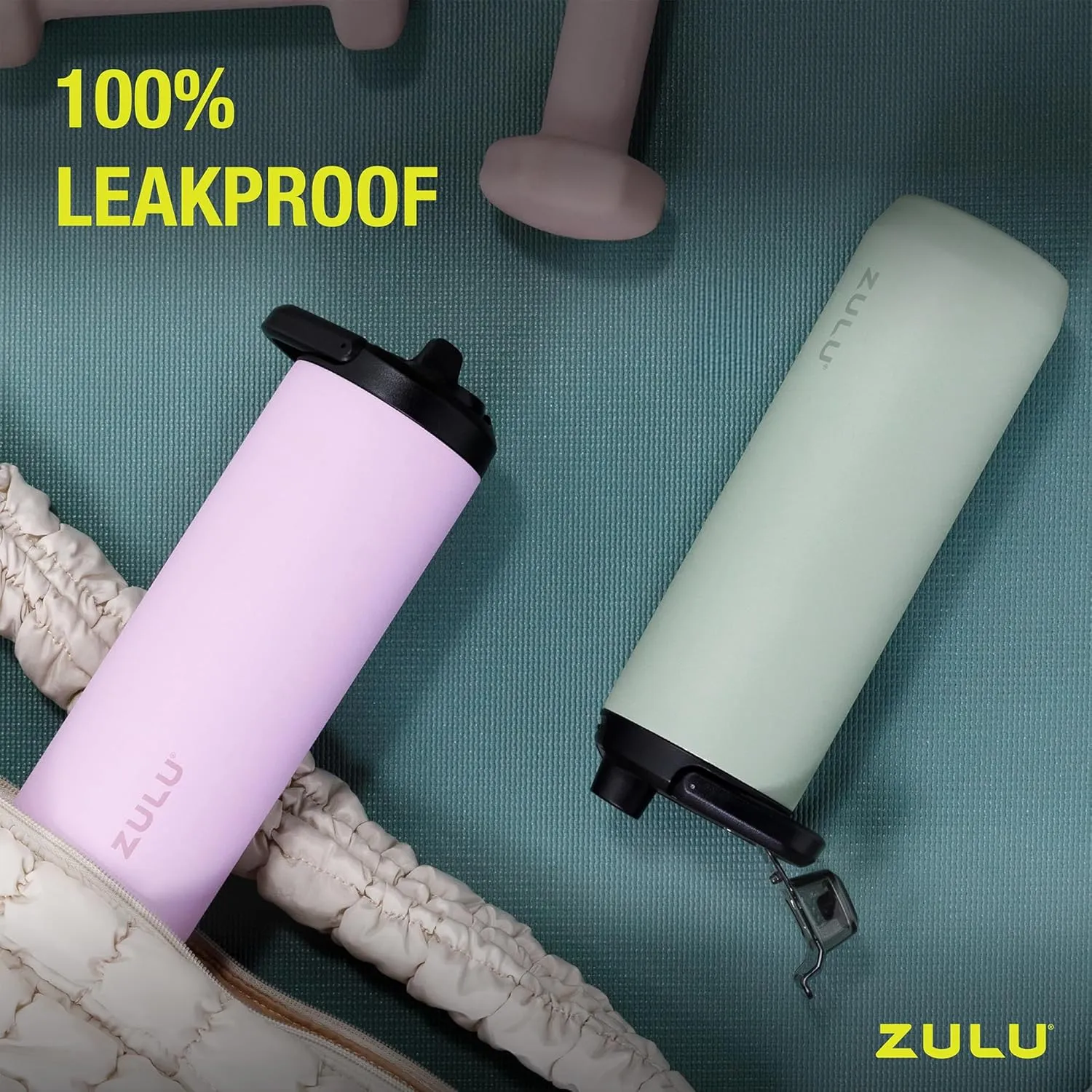 ZULU Base 18oz Kids Stainless Steel Water Bottle with 3 Lids- Straw, Chug, Twist | Double Walled and Vacuum Insulated Metal Thermos | Fits Car Cupholder, Built in Carry Loop, Dishwasher Safe, Sage