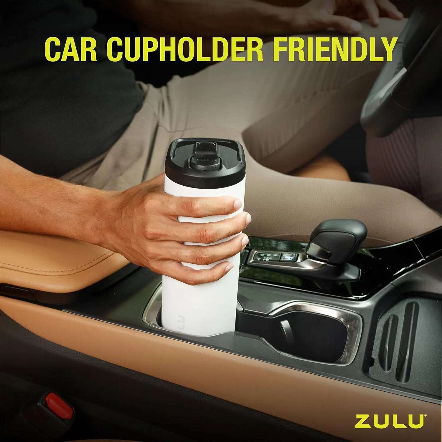 ZULU Base 18oz Kids Stainless Steel Water Bottle with 3 Lids- Straw, Chug, Twist | Double Walled and Vacuum Insulated Metal Thermos | Fits Car Cupholder, Built in Carry Loop, Dishwasher Safe, Sage